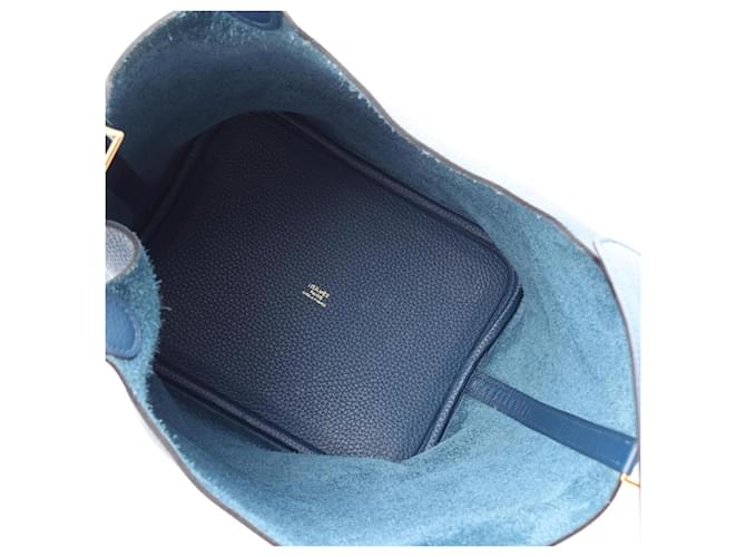 Hermès Borsa Hermes Picotin Lock MM Blu - vista 3