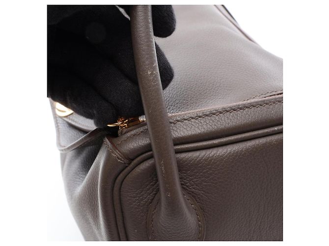 Hermès Borsa a tracolla Hermes Lindy 26 Etoupe Marrone Grigio - vista 7