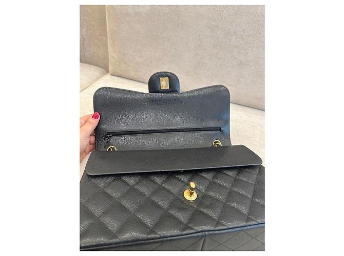 Timeless Borsa flap classica Chanel in pelle caviar nera Nero - vista 10