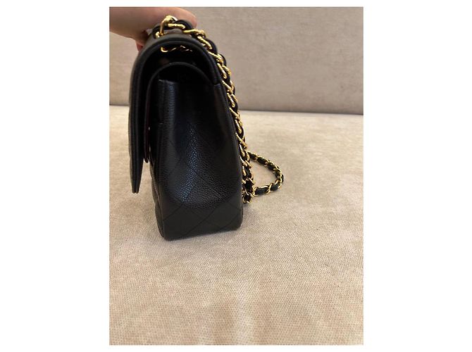 Timeless Borsa flap classica Chanel in pelle caviar nera Nero - vista 4
