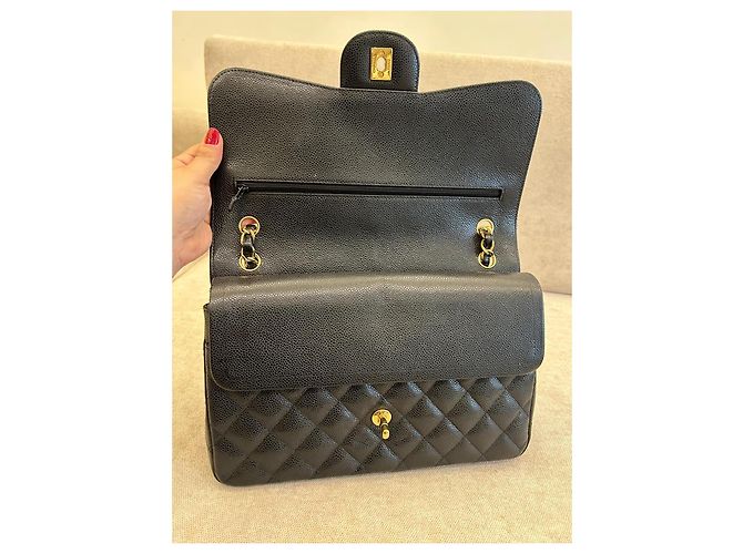 Timeless Borsa flap classica Chanel in pelle caviar nera Nero - vista 9
