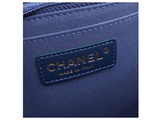 Zaino Chanel Matelassé Denim Chain Blu - vista 4