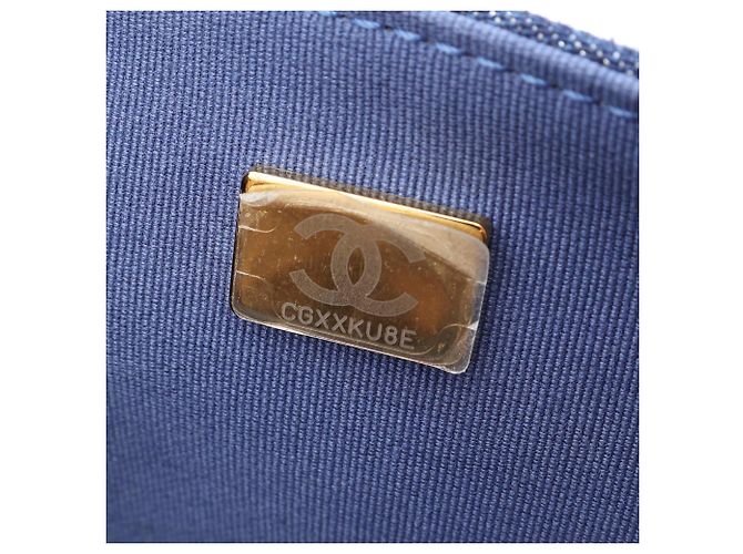 Zaino Chanel Matelassé Denim Chain Blu - vista 5