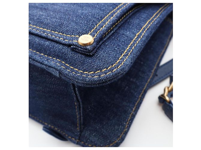 Zaino Chanel Matelassé Denim Chain Blu - vista 6