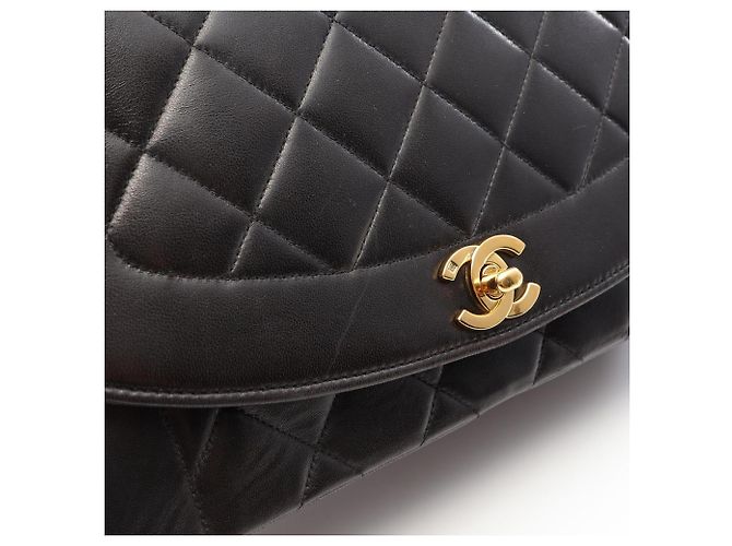 Borsa a Spalla Chanel Matelassé Diana Flap Nero - vista 10