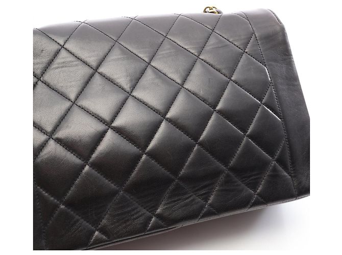 Borsa a Spalla Chanel Matelassé Diana Flap Nero - vista 12