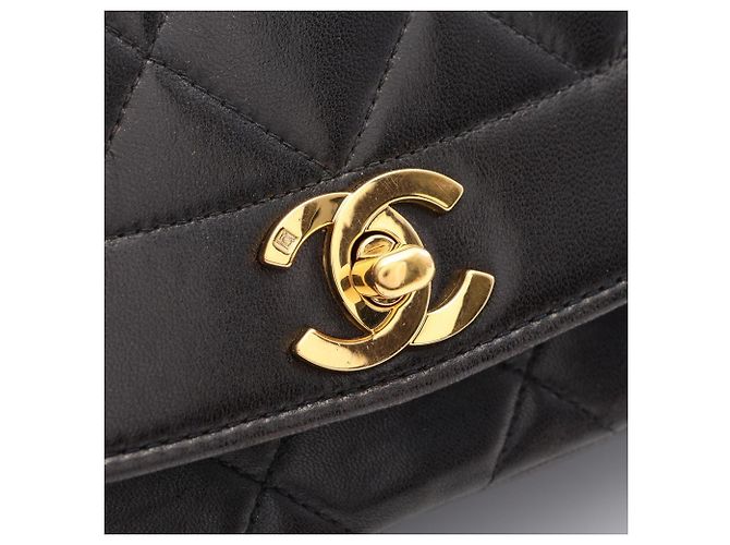 Borsa a Spalla Chanel Matelassé Diana Flap Nero - vista 13