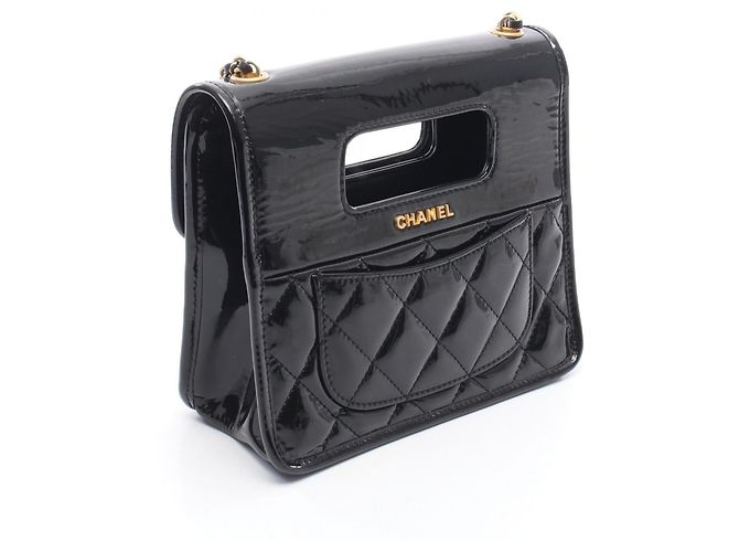 Borsa Chanel Matelassé Top Handle Mini Flap Nero - vista 2