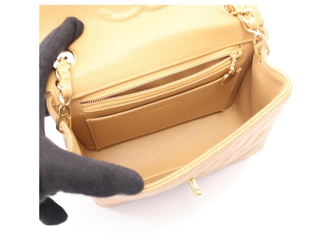 Chanel Mini Matelassé Shoulder Bag Beige - view 3