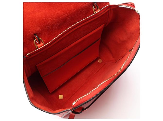Borsa Céline Belt Bag Mini Rossa in Pelle Rosso - vista 3