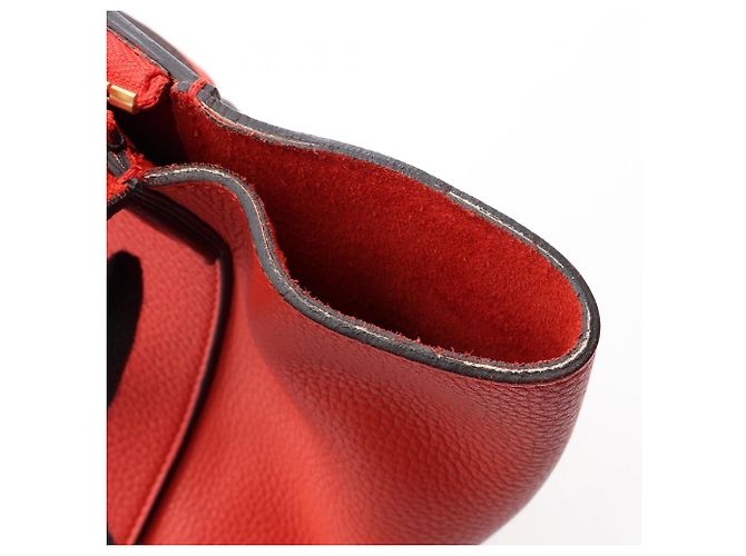Borsa Céline Belt Bag Mini Rossa in Pelle Rosso - vista 5