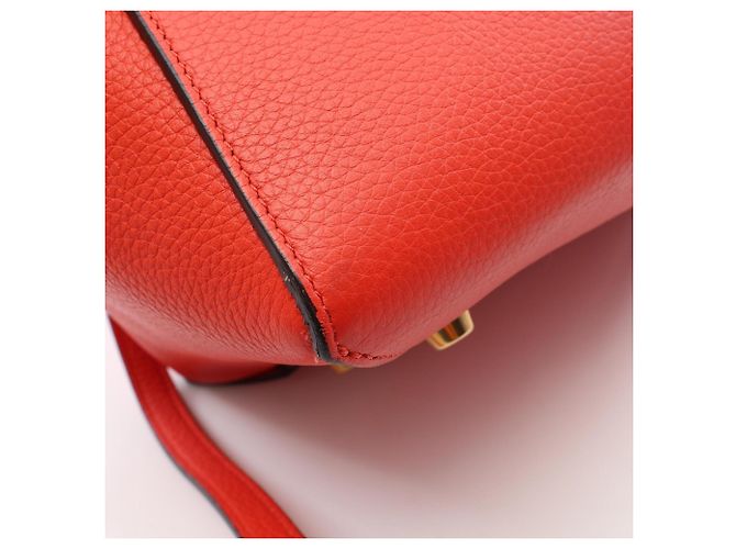 Borsa Céline Belt Bag Mini Rossa in Pelle Rosso - vista 8
