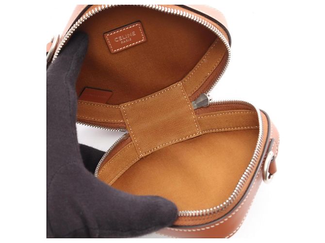 Céline Celine Triomphe Mini Schultertasche Braun Schwarz - Ansicht 3
