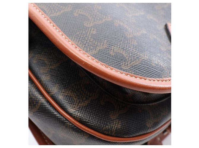 Céline Borsa a tracolla Celine CELINE Folco Medium Bag Triomphe Marrone Nero - vista 6