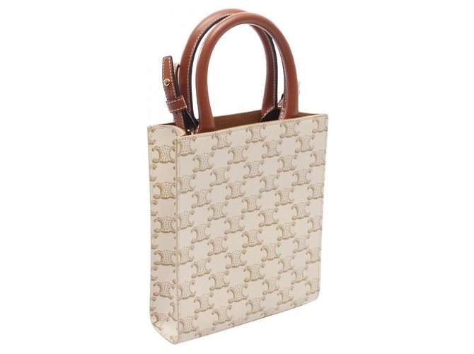 Céline Borsa Tote Verticale Mini Triomphe Celine Marrone Crudo - vista 2