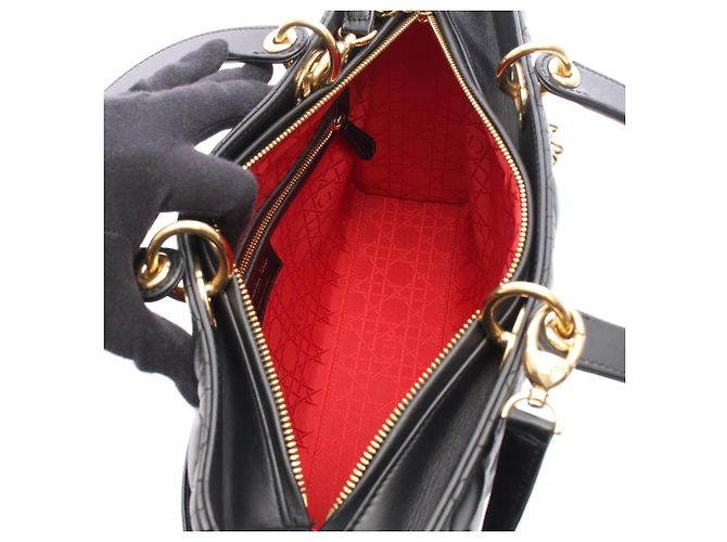 Borsa 2-Way Christian Dior Dior Lady Large Cannage Nero - vista 3