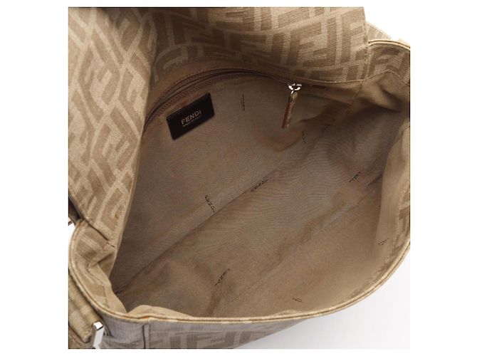 Borsa a Spalla Fendi Zucca Beige - vista 3