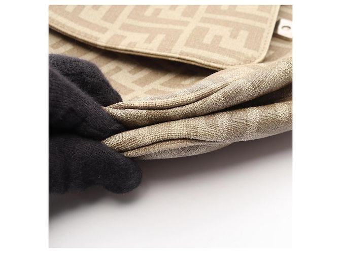 Borsa a Spalla Fendi Zucca Beige - vista 9