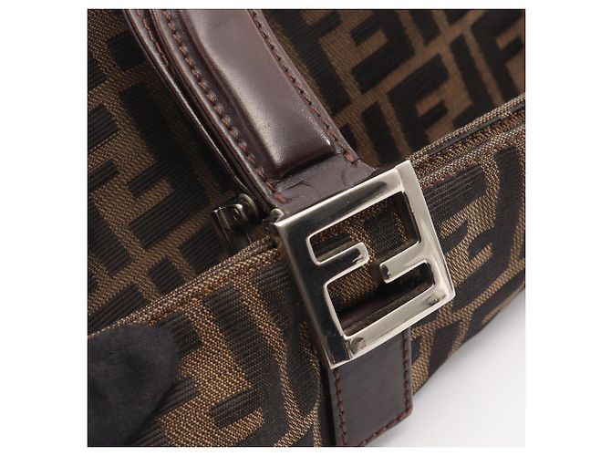 Borsa Fendi Zucca: Pelle e tela in nylon Marrone Nero Beige - vista 11
