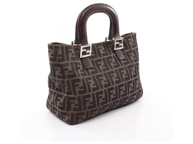 Borsa Fendi Zucca: Pelle e tela in nylon Marrone Nero Beige - vista 2