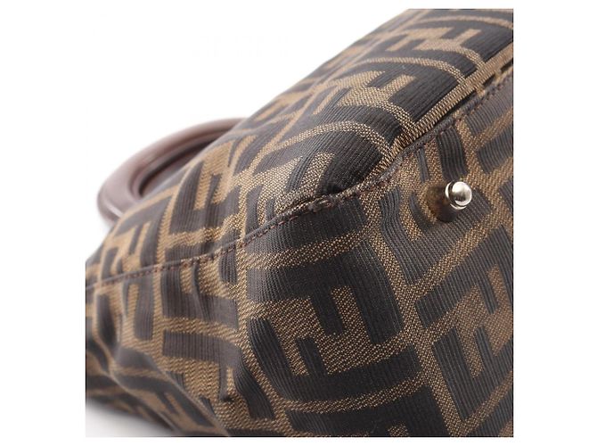 Borsa Fendi Zucca: Pelle e tela in nylon Marrone Nero Beige - vista 5