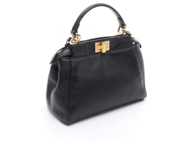 Borsa Fendi Mini Peekaboo 2-Way Nero - vista 2
