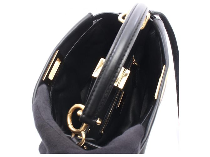 Borsa Fendi Mini Peekaboo 2-Way Nero - vista 3