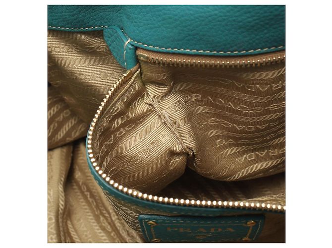 Borsa Tote 2-Way in pelle verde Prada - vista 11