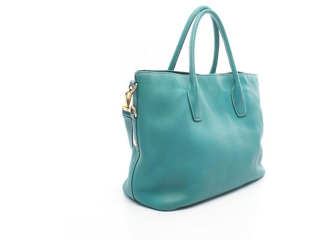 Borsa Tote 2-Way in pelle verde Prada - vista 2