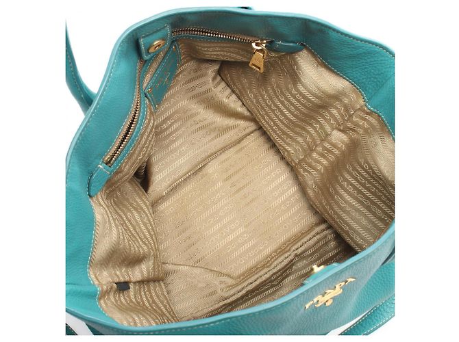 Borsa Tote 2-Way in pelle verde Prada - vista 3