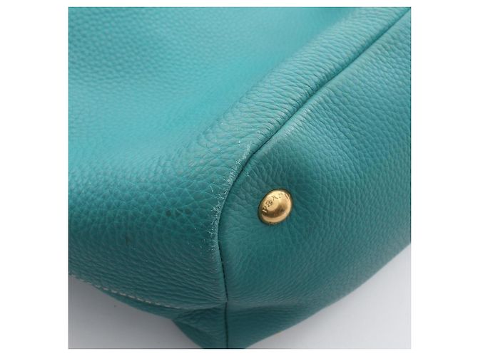 Borsa Tote 2-Way in pelle verde Prada - vista 5