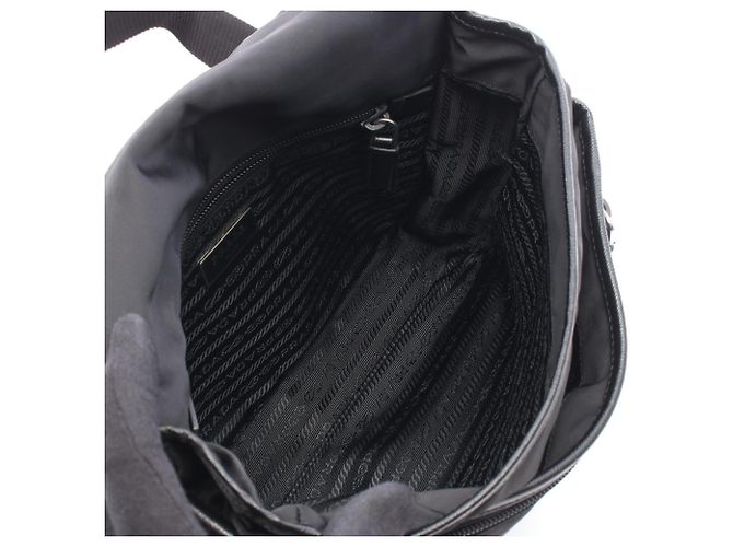 Borsa a tracolla Prada Black Tessuto & Saffiano Nero - vista 3