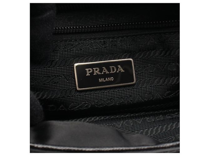 Borsa a tracolla Prada Black Tessuto & Saffiano Nero - vista 4