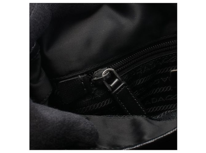 Borsa a tracolla Prada Black Tessuto & Saffiano Nero - vista 7