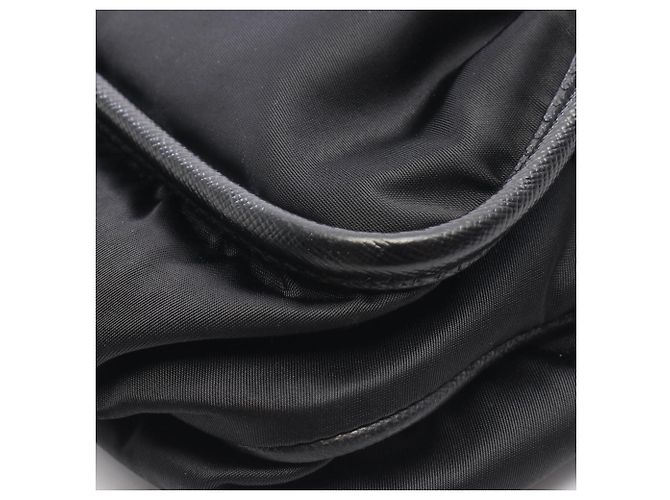 Borsa a tracolla Prada Black Tessuto & Saffiano Nero - vista 8