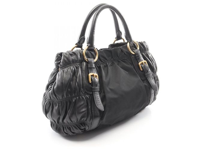 Prada Gathered 2-Way Tote Bag Schwarz - Ansicht 2
