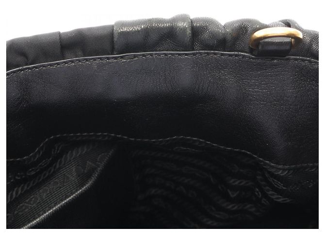 Prada Gathered 2-Way Tote Bag Schwarz - Ansicht 5