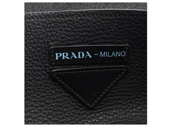 Borsa Tote in pelle nera Prada Nero - vista 4