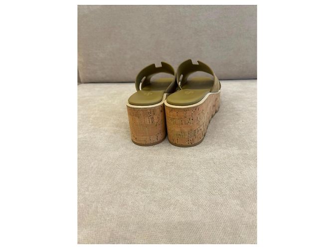 Hermès Eze 30 Sandali con zeppa in pelle Toundra Beige - vista 2