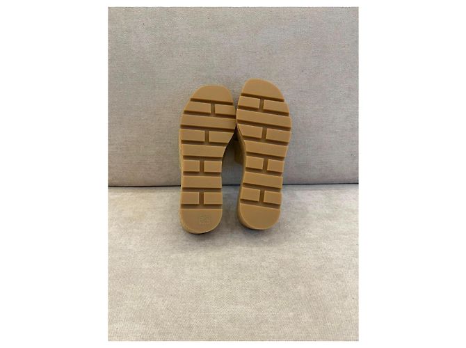 Hermès Eze 30 Sandali con zeppa in pelle Toundra Beige - vista 5