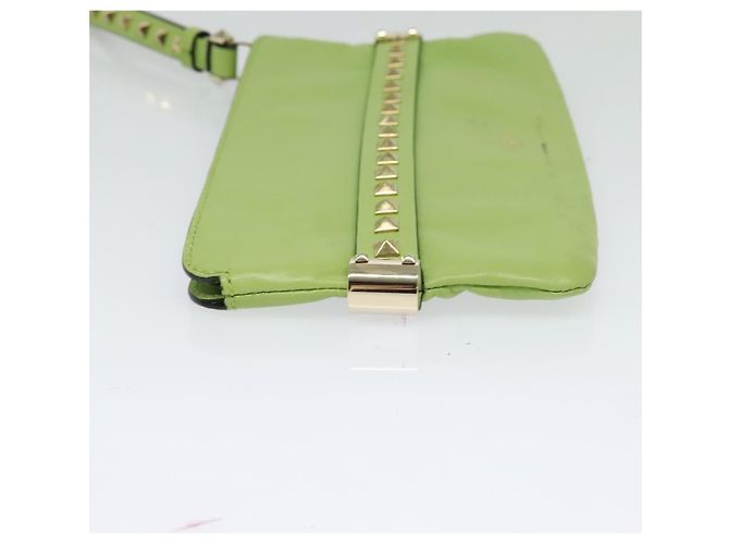 Pochette Rockstud in pelle Valentino Garavani Small Verde - vista 3
