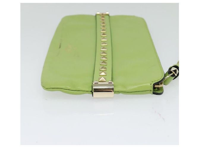 Pochette Rockstud in pelle Valentino Garavani Small Verde - vista 4
