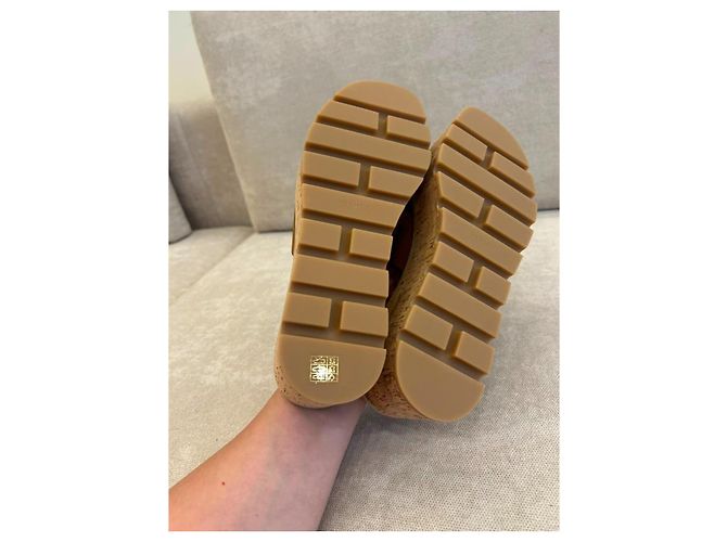 Hermès Eze 30 Sandali con zeppa in pelle naturale Marrone - vista 5