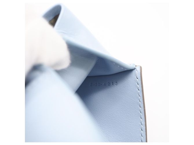 Céline Portafoglio compatto Celine Triomphe Stamp Blu Grigio - vista 13