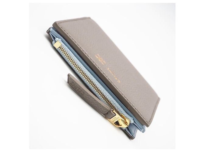 Céline Portafoglio compatto Celine Triomphe Stamp Blu Grigio - vista 5