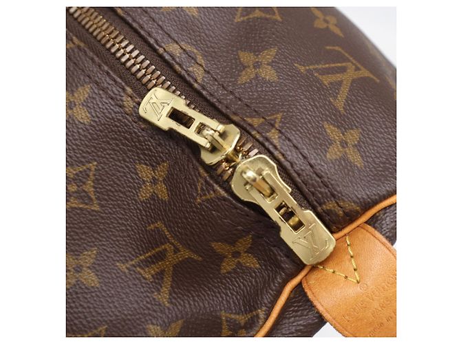 Borsa Boston Louis Vuitton Monogram Keepall 55 Marrone Beige - vista 11