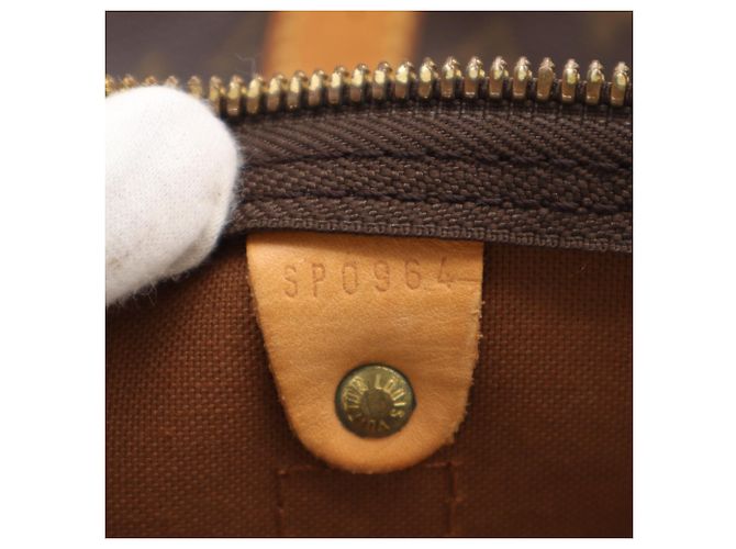Borsa Boston Louis Vuitton Monogram Keepall 55 Marrone Beige - vista 14