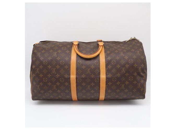 Borsa Boston Louis Vuitton Monogram Keepall 55 Marrone Beige - vista 2