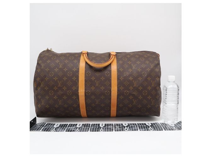 Borsa Boston Louis Vuitton Monogram Keepall 55 Marrone Beige - vista 3