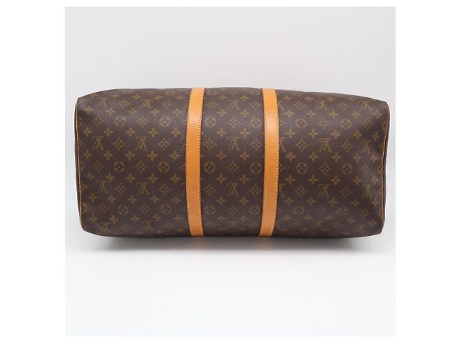 Borsa Boston Louis Vuitton Monogram Keepall 55 Marrone Beige - vista 7
